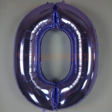 Шар (40''/102 см) Цифра, 0, Сиреневый